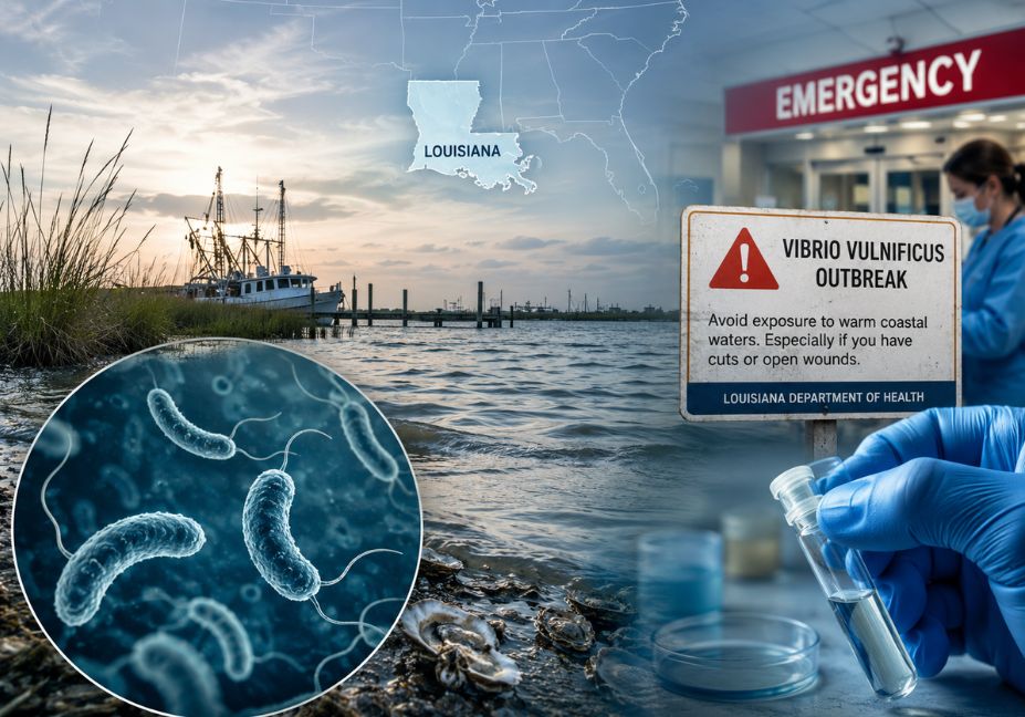 Louisiana Vibrio vulnificus outbreak and coastal water health risks